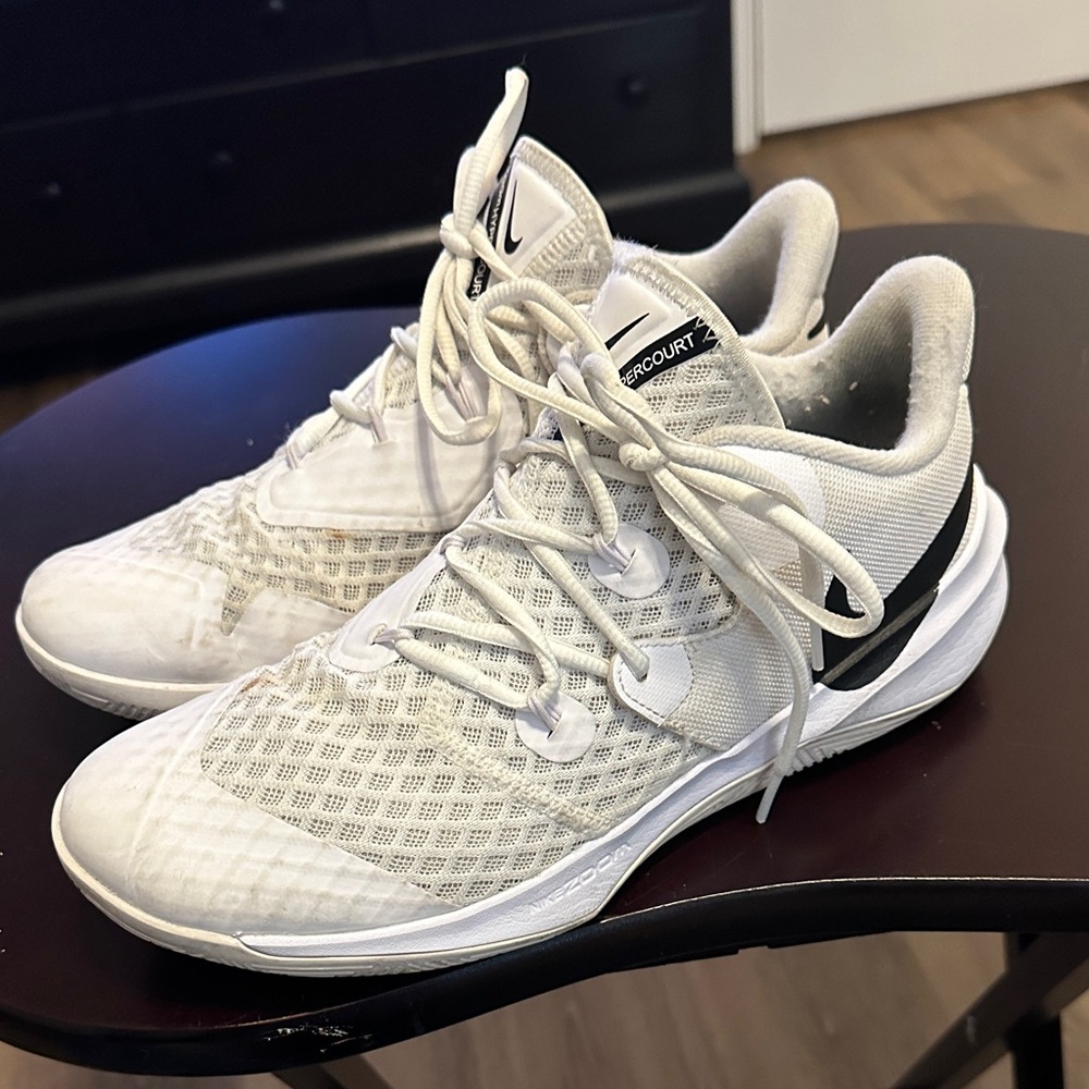 Nike Zoom White and Black Volleyball Shoes